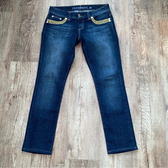 Guess Blue and Gold Straight Leg Jeans - Picture 7 of 13